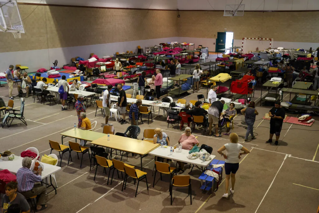 Evacuees sheltering in Madrid province after the wildfire